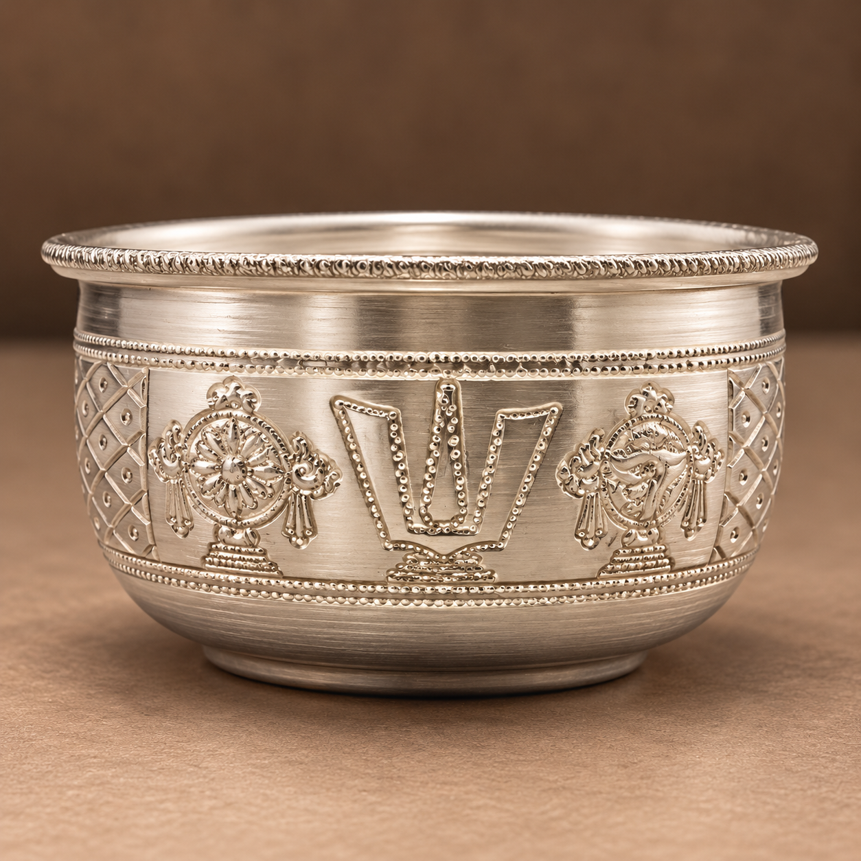 GS Shanku chakra namam kumkum bowl 3"