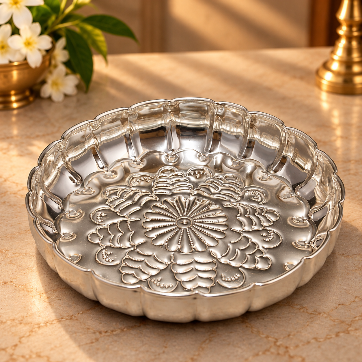 GS plate flower cut 9.5"