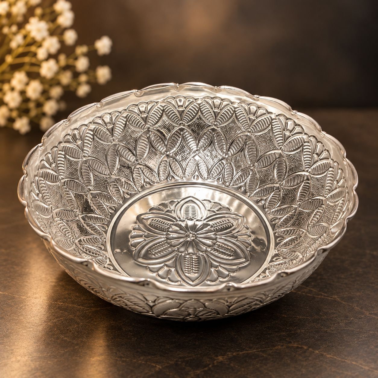 GS Leaf leg very big size prasadam bowl 9"