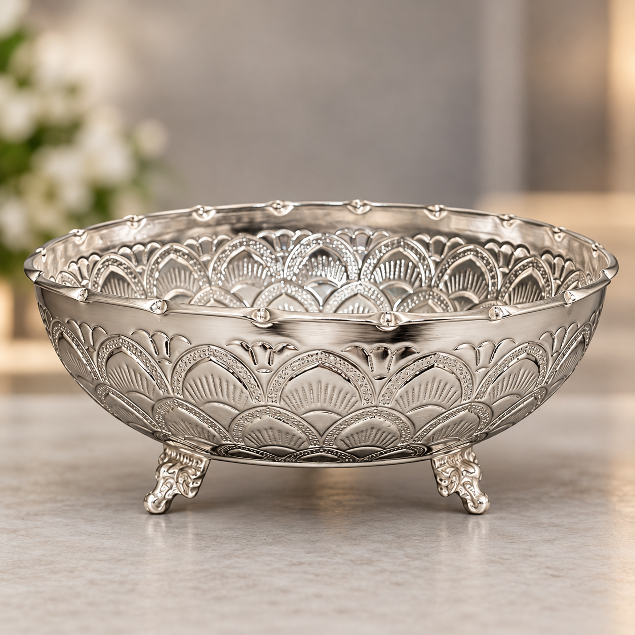 GS Leaf leg very big size prasadam bowl 7"