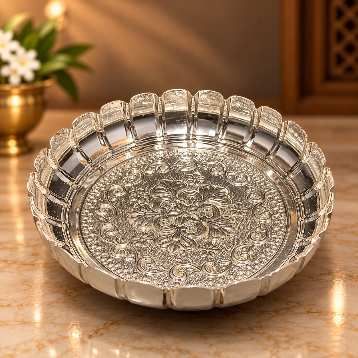 GS flower cut 10" plate