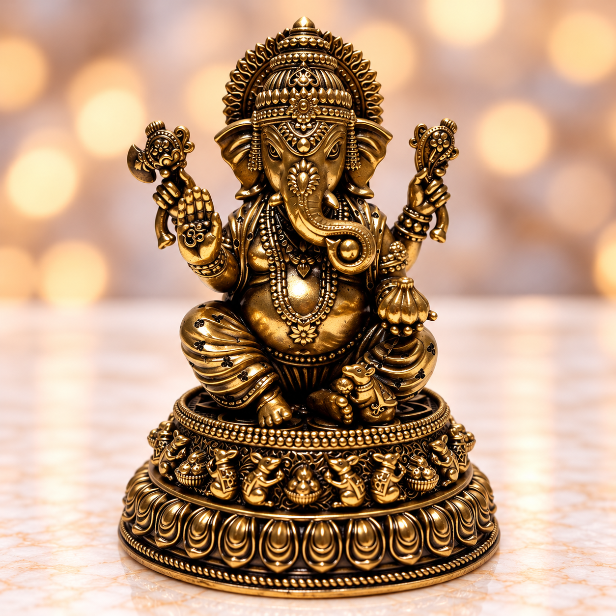 Brass Antique Ganesha idol 5/3.5 inches
