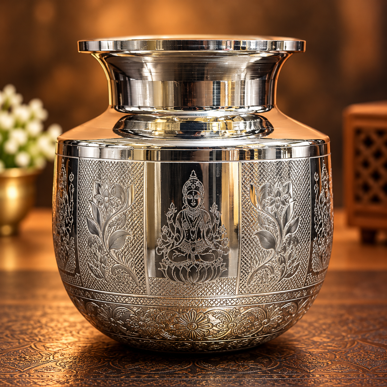 GS Laser Engraving Ashta lakshmi kalsha 4.2"
