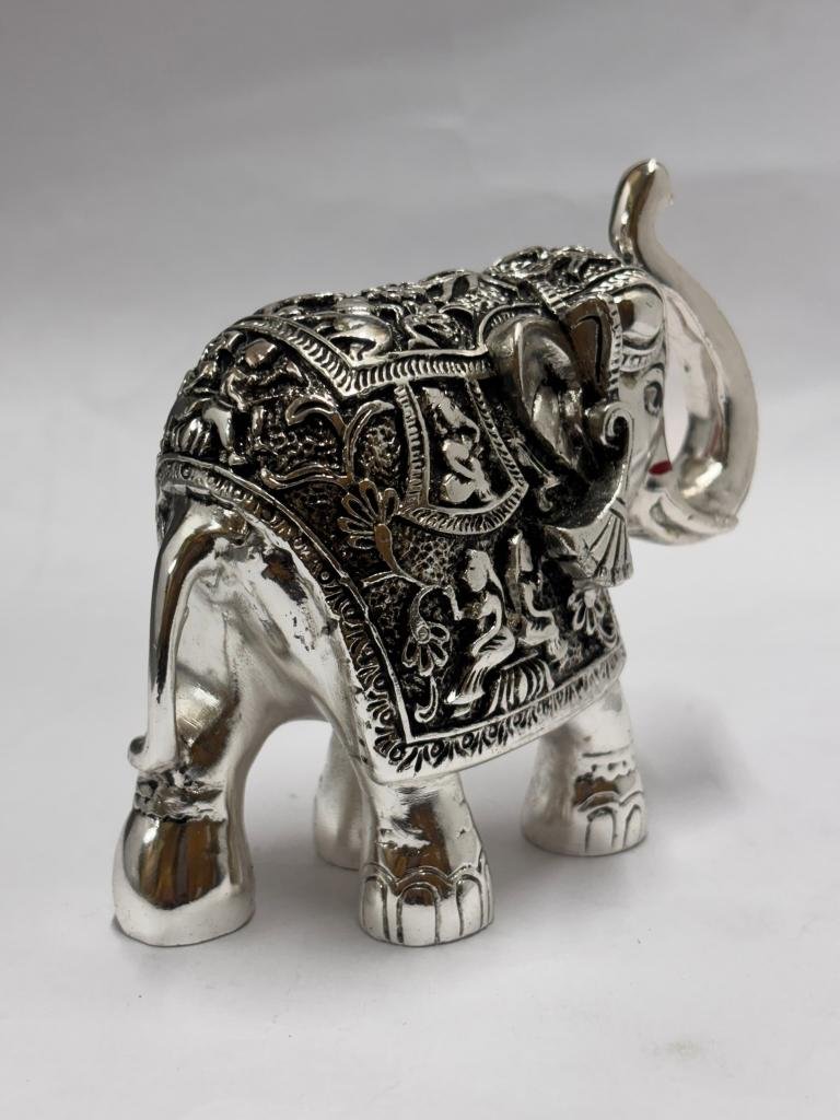 999 Silver 3D Elephant Idol 4 inches