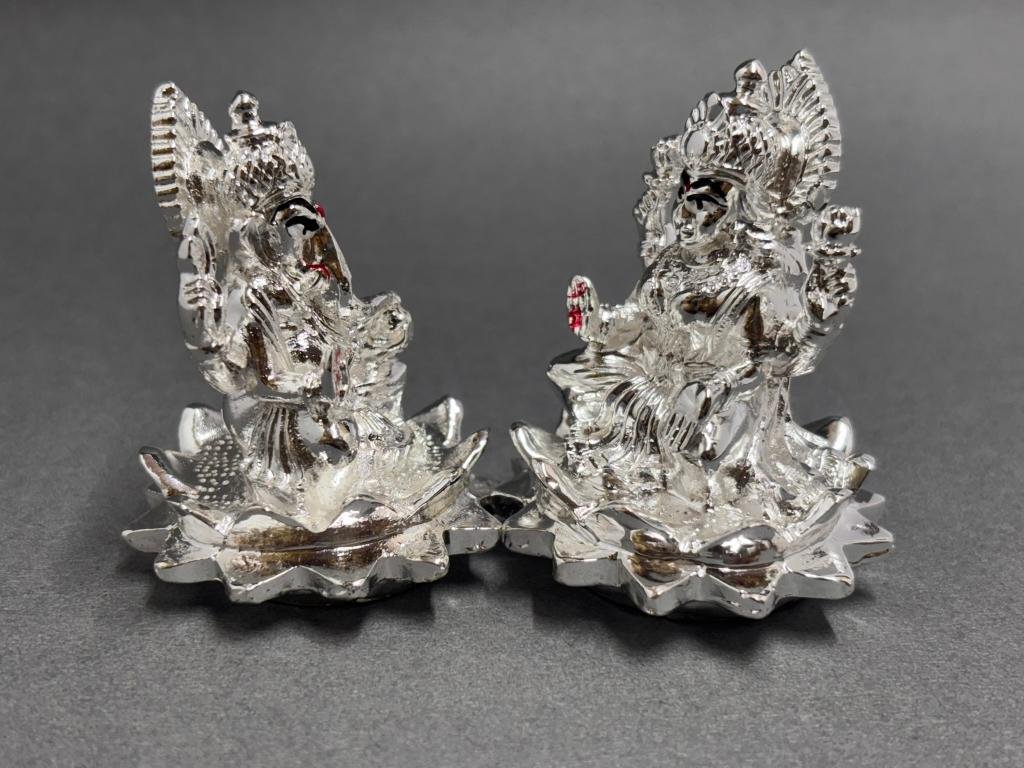 24kr golg plated ganesha & lakshmi