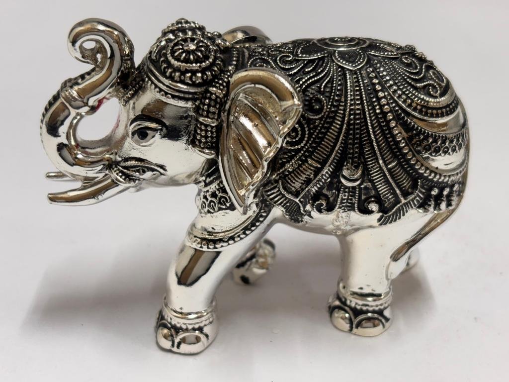 999 gold &silver 4 inch elephants pair